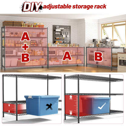REIBII 55.5" W Heavy Duty Metal Shelving Unit - 5 Tier Storage