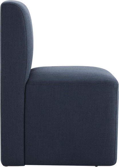 CHITA Dining Chairs with Casters Set of 4, FSC Certified Upholstered Armless Modern Rolling Dining Chairs with Rollers for Bedroom Reading Room Living Room, Insignia Blue