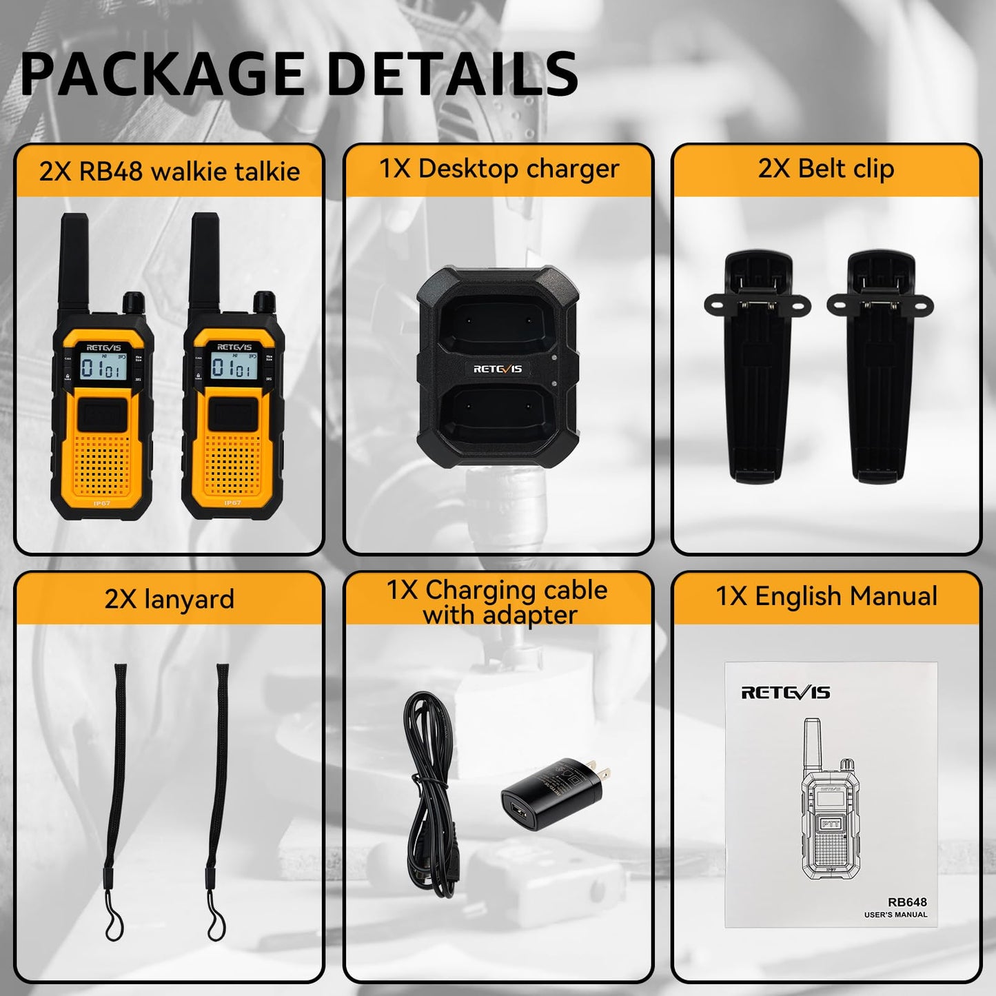 RETEVIS RB48 FRS Walkie Talkies - Long Range & Waterproof