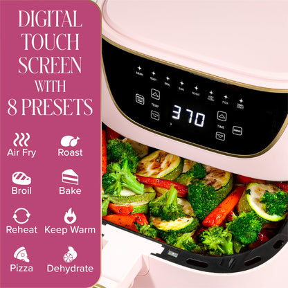 PARIS HILTON Air Fryer 6-Quart Nonstick Touchscreen 8-in-1