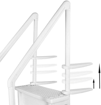 Select Anti-Slip in-Pool Steps | Gray | for Above Ground Swimming Pools | Can Mount to Decks 48" to 54" H | Safety Stairs Capacity Up to 300 lbs