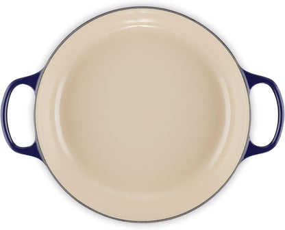 Le Creuset Olive Branch Collection Enameled Cast Iron Signature Braiser, 3.5 qt., Indigo with Embossed Lid