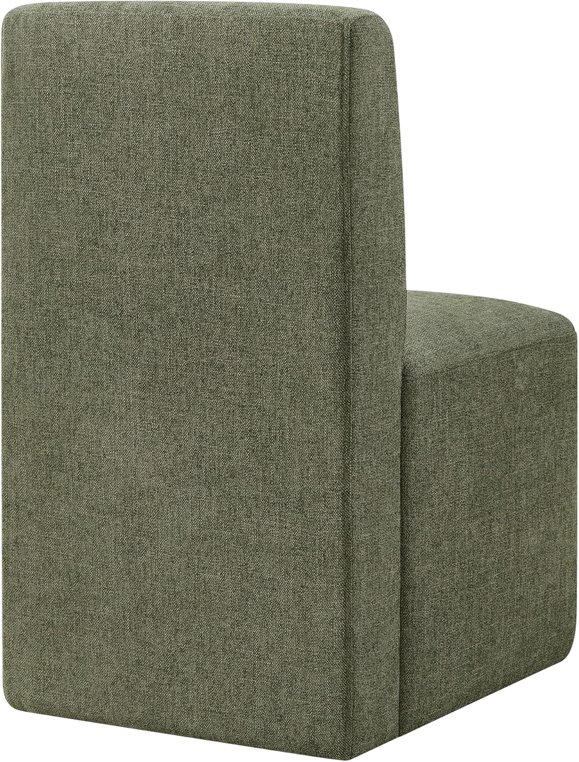 CHITA Dining Chairs with Casters Set of 4, FSC Certified Upholstered Armless Modern Rolling Dining Chairs with Rollers for Bedroom Reading Room Living Room, Moss Green