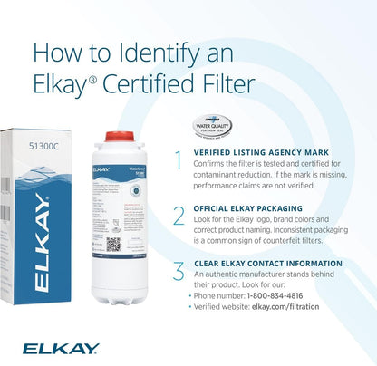 Elkay Genuine WaterSentry 51300C Lead + Microplastics NSF/ANSI Certified Filter (3-Pack)(Bottle Fillers)