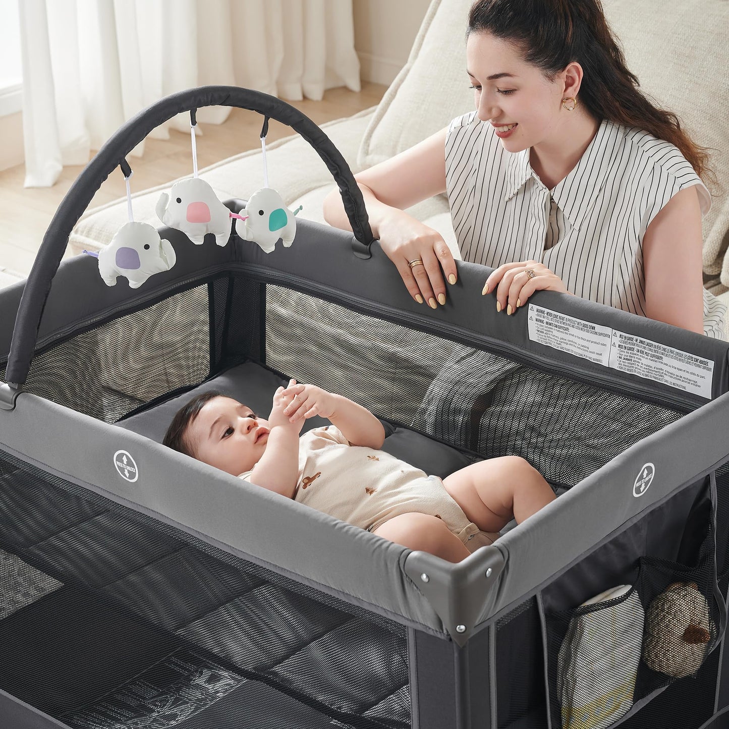 PAMO BABE Portable Playpen Foldable Playard for Babies & Toddlers