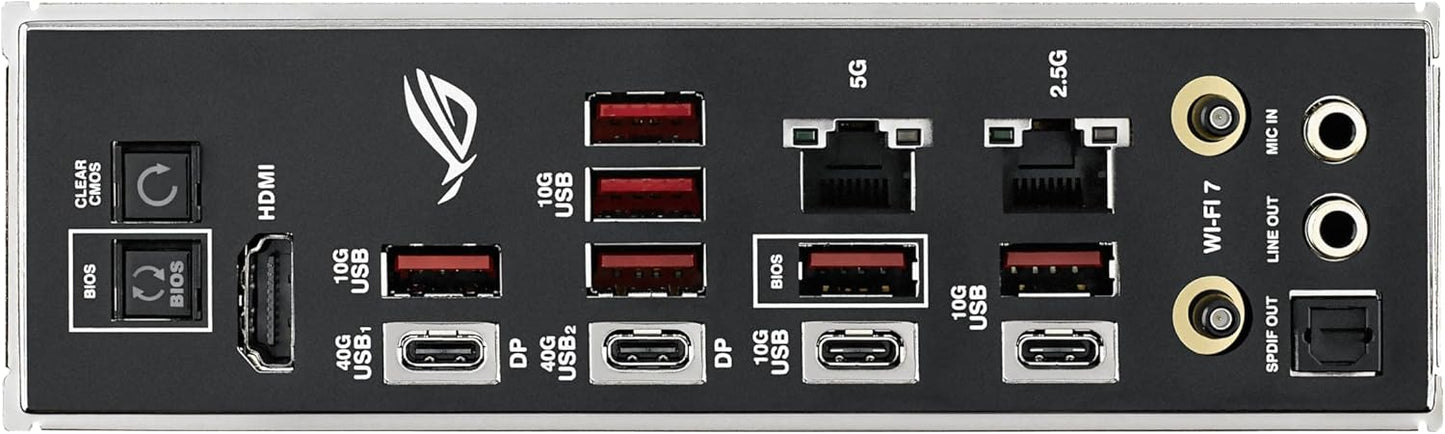 ROG Crosshair X870E Hero BTF AMD ATX Board with Hidden-Connector Design & high-Power GPU Slot for Clean Cable Management, 18+2+2 Power, DDR5, WiFi 7, 5X M.2, PCIe 5.0, USB4, Advanced AI PC Ready