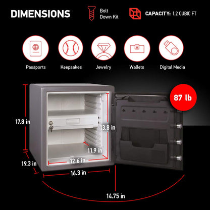 SENTRYSAFE Digital Safe Box - Waterproof & Fireproof Alloy Steel