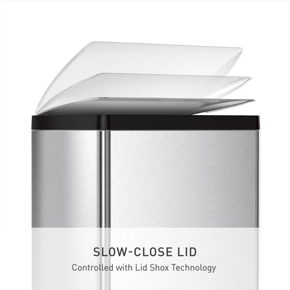 SIMPLEHUMAN 50L Rectangular Kitchen Step Trash Can, Stainless Steel