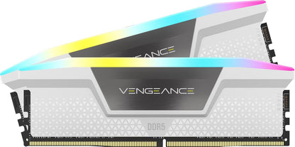 CORSAIR Vengeance RGB DDR5 RAM 32GB (2x16GB) 6000MHz CL36-44-44-96 1.35V Intel XMP 3.0 Desktop Computer Memory - White (CMH32GX5M2E6000C36W)