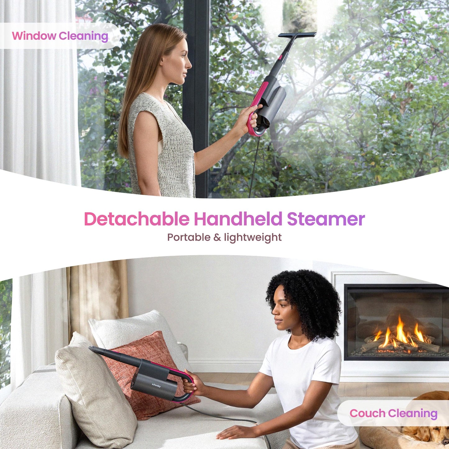 SCHENLEY 19-in-1 Steam Mop with Detachable Handheld Steamer