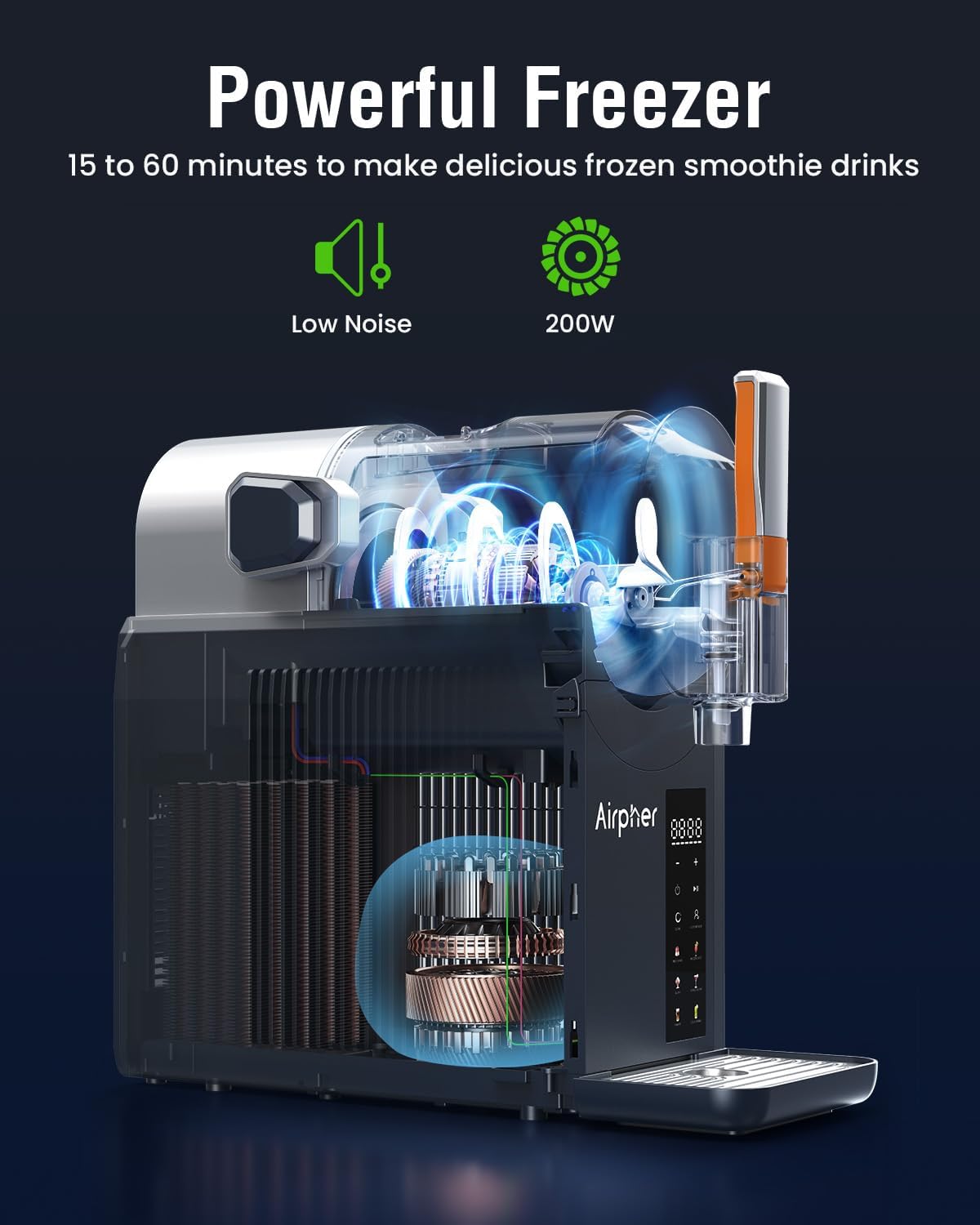 Slushie Machine,Slushy Machine for Home,Frozen Drink Maker for Home,6 One-Touch Programs, Self-Cleaning,No Ice Needed,Makes Milkshakes,Margaritas, Smoothies,Frozen Cocktails,and More