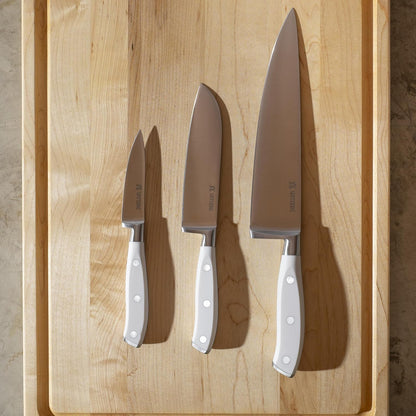 Yatoshi Knives Yatoshi Magnetic Kitchen Knife Block Set 6 Pcs White - Pro Kitchen Knife Set Ultra Sharp High Carbon Steel