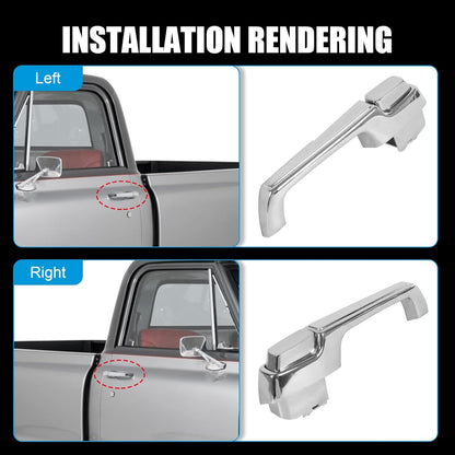 DICMIC Front Driver & Passenger Side Exterior Door Handle Compatible with 1967-1972 Chevrolet C/K 10 20 30 GMC C/K 15 25 35 1500 2500 3500 Blazer Jimmy Pickup Replace# 3927895, 3927899