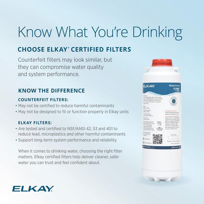 Elkay Genuine WaterSentry 51300C Lead + Microplastics NSF/ANSI Certified Filter (3-Pack)(Bottle Fillers)