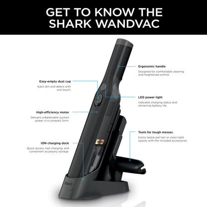 SHARK WANDVAC Cordless Hand Vac - Lightweight & Powerful