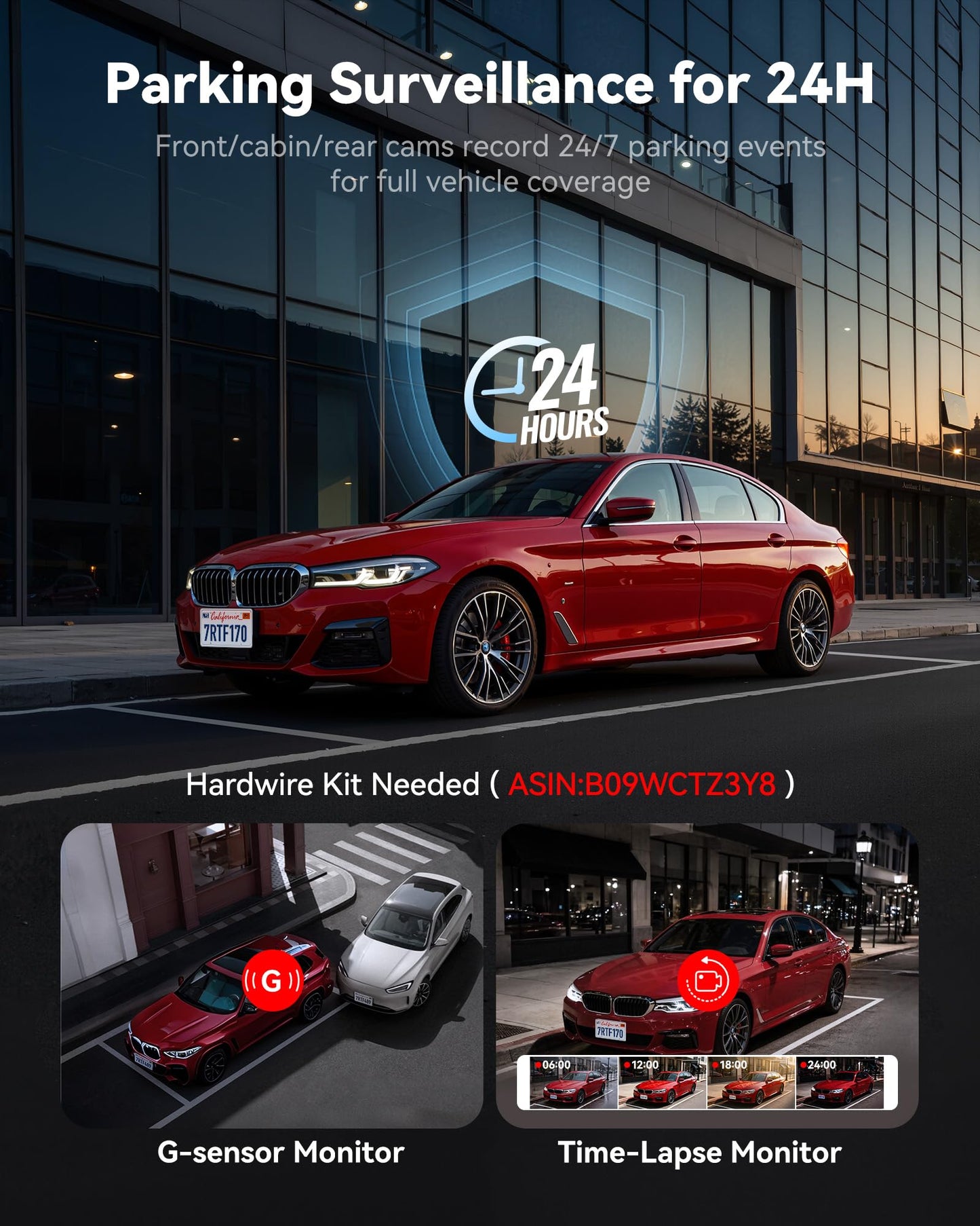 REDTIGER F17 4K Triple Channel Dash Cam with WiFi & GPS