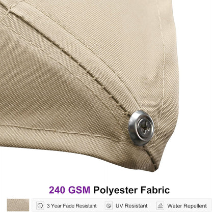 PURPLE LEAF 10ft Patio Umbrella Square Large Outdoor Windproof Offset Umbrella with 360° Rotation Cantilever Umbrella for Garden Deck Backyard Pool Beige