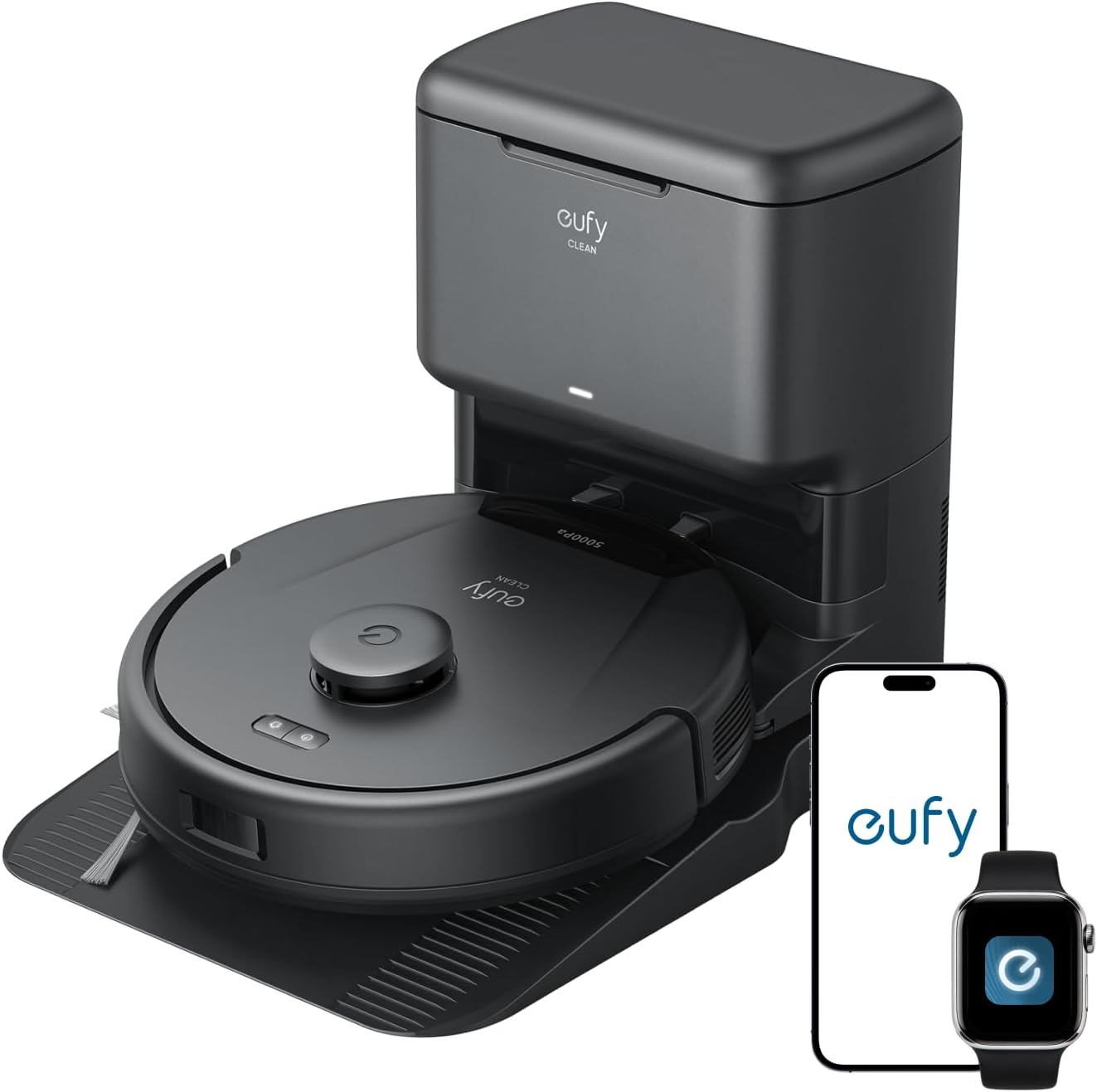 eufy L60 Robot Vacuum with Self Empty Station, Hair Detangling Technology, Up to 60 Days Hands Free Cleaning, 5,000 Pa Suction, Remove Hair, Dust