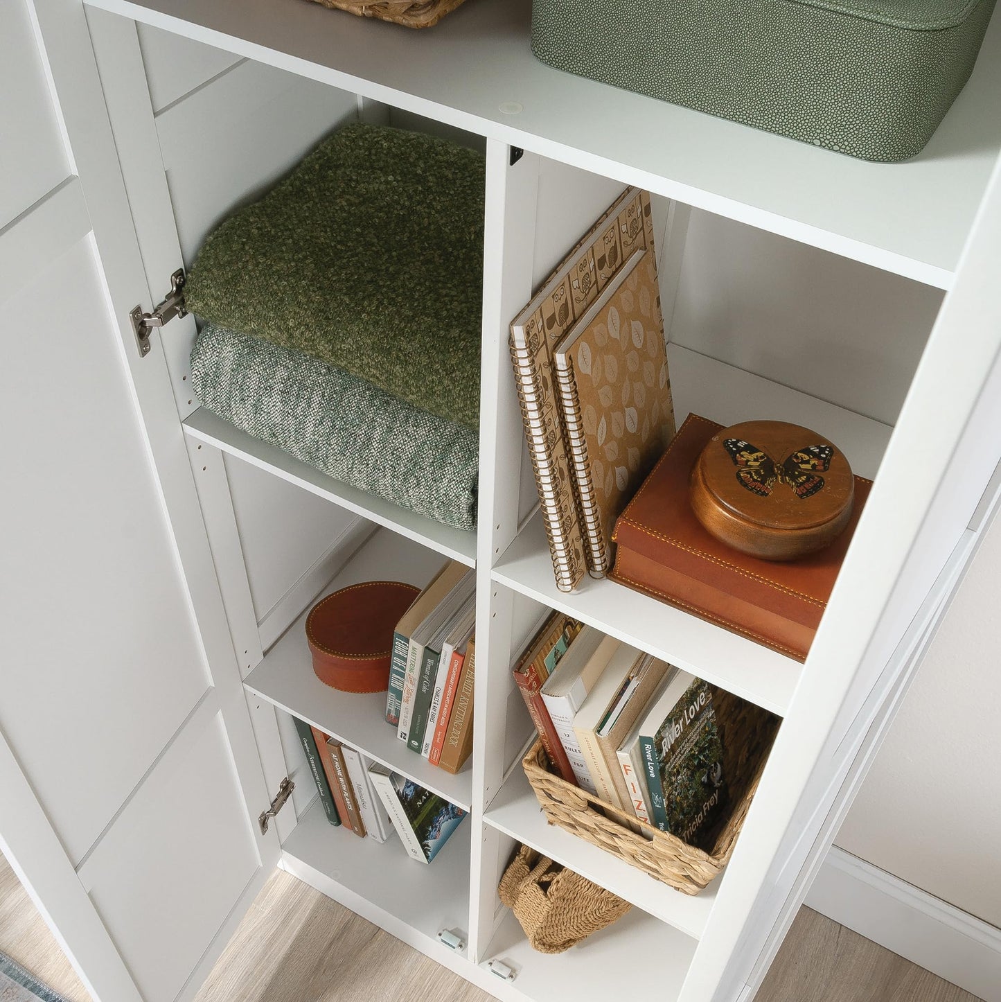 SAUDER White Finish Storage Cabinet / Pantry Cabinets