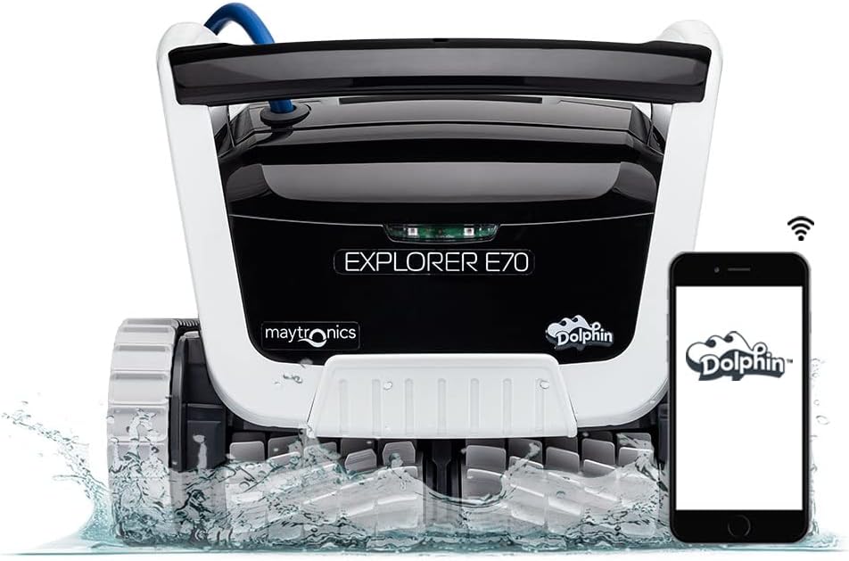 Robotic Pool Vacuum Cleaner All Pools up to 30 FT - Scrubber Brush Easy Top Load Filters